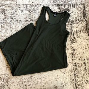Olive green, slim, racerback dress